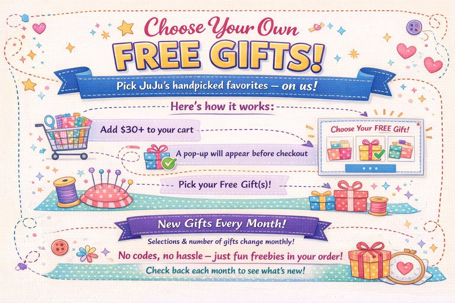 Choose Your Own FREE GIFTS! With Any Single $30+ Purchase. Choose 3 Designs Free! (3.3.26 - 3.31.26)