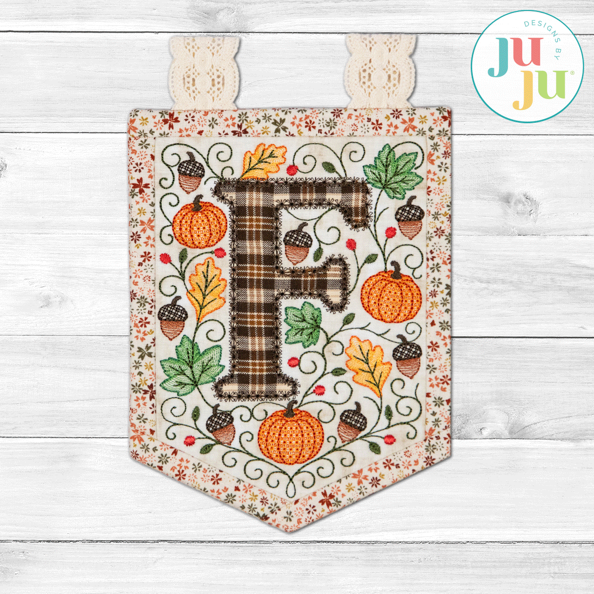 In The Hoop Elegant Autumn FALL Bunting Project