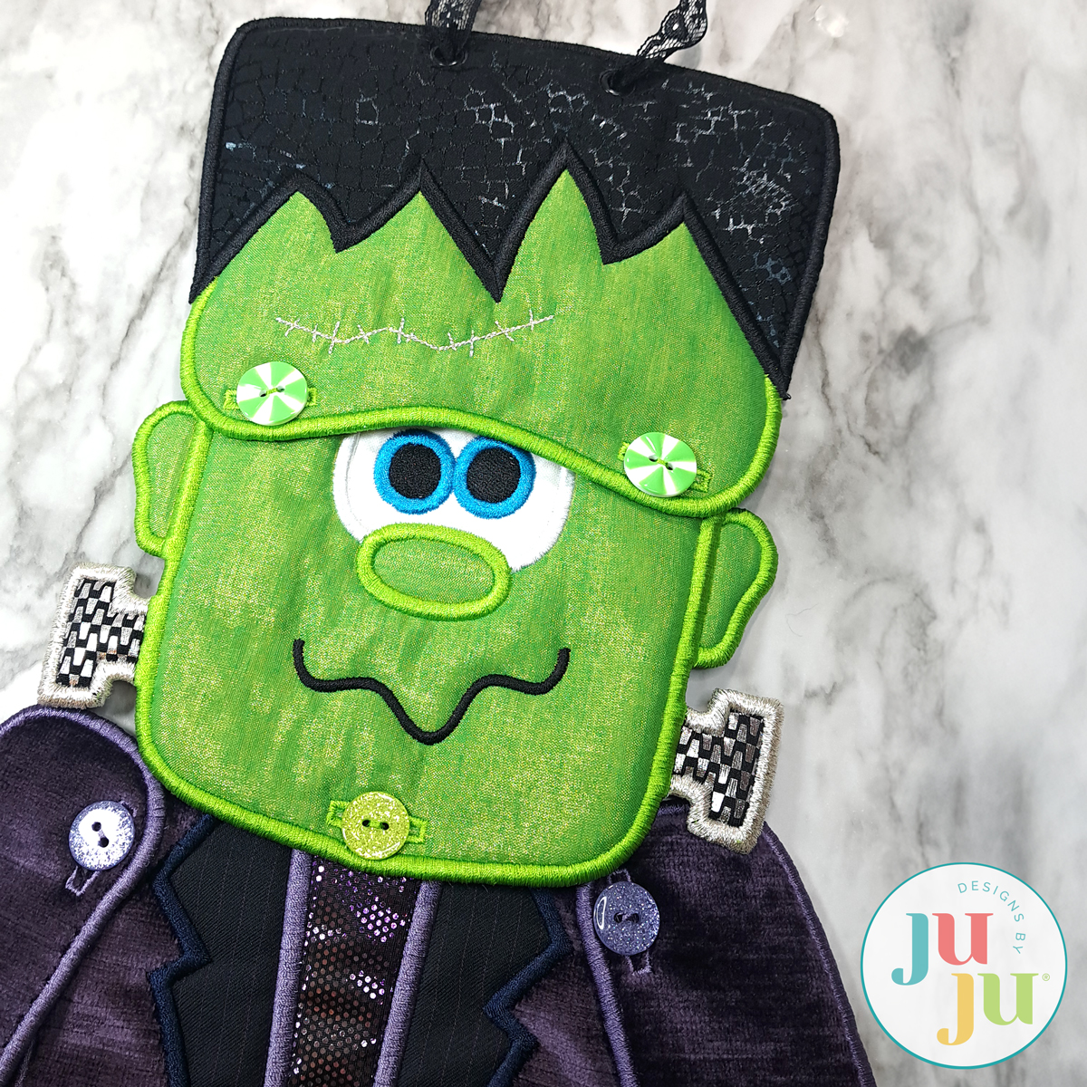 Designs by JuJu In The Hoop Frankie Wall Hanging Project
