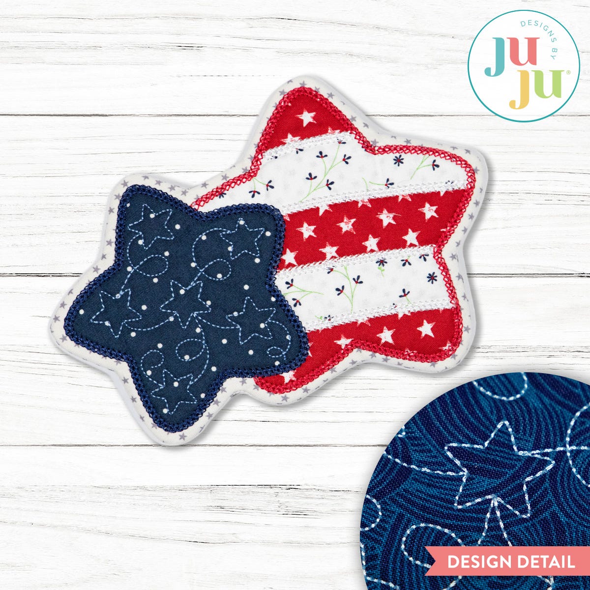 In The Hoop Double Star Mug Rug Project