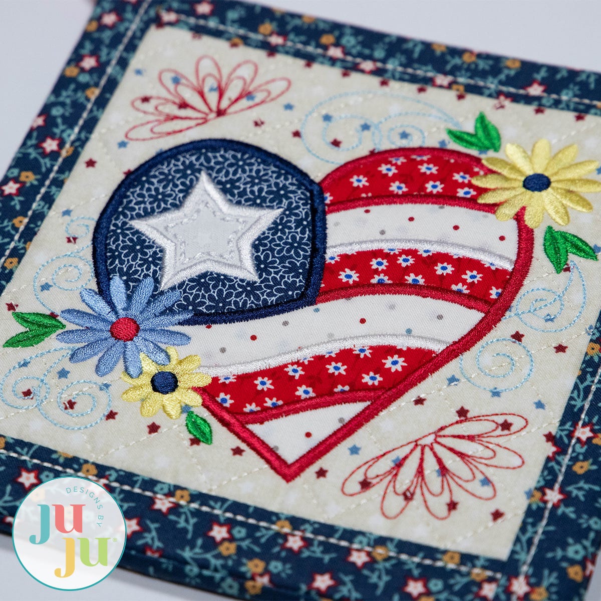 In The Hoop Patriotic Pot Holders Project