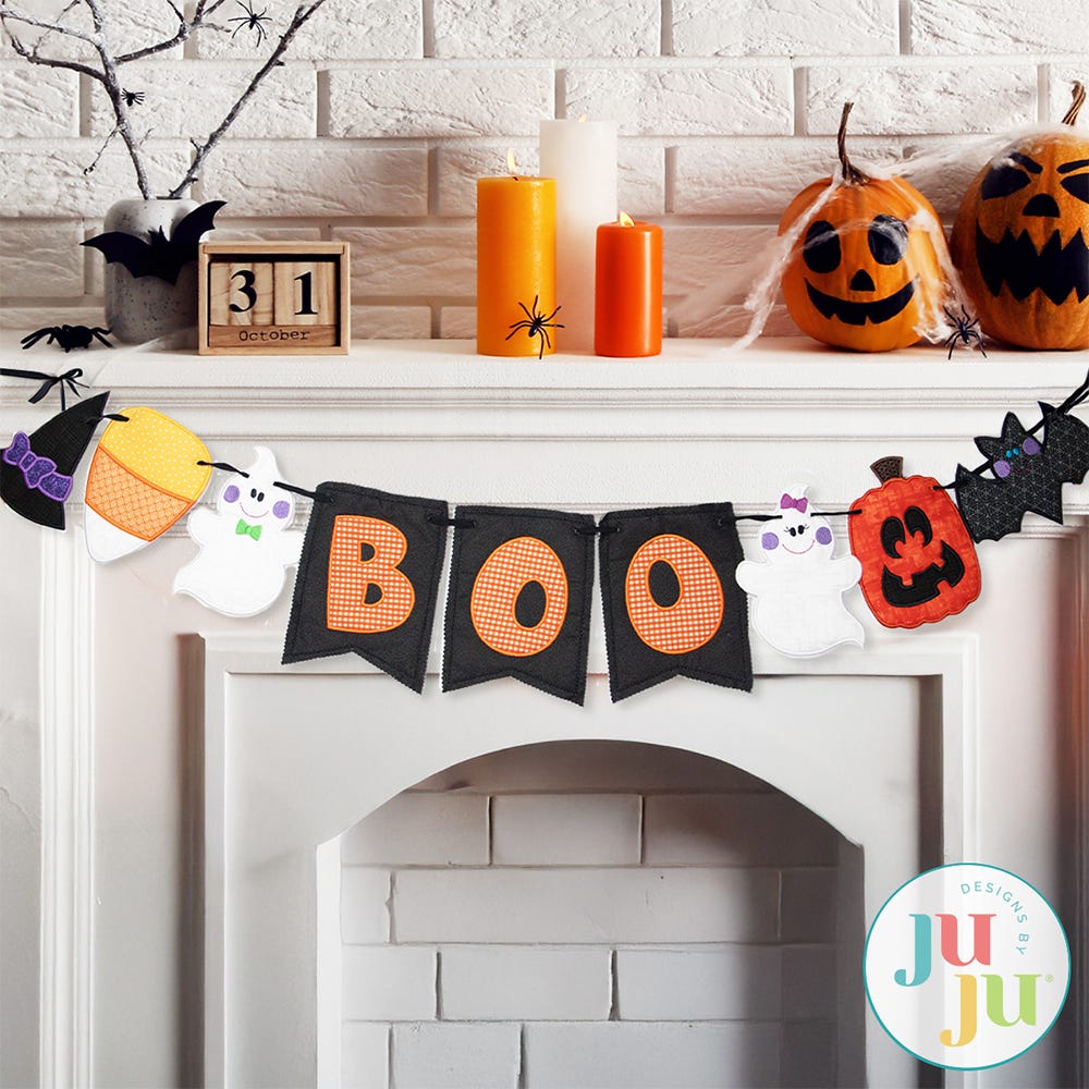 Designs by JuJu In The Hoop Halloween Bunting
