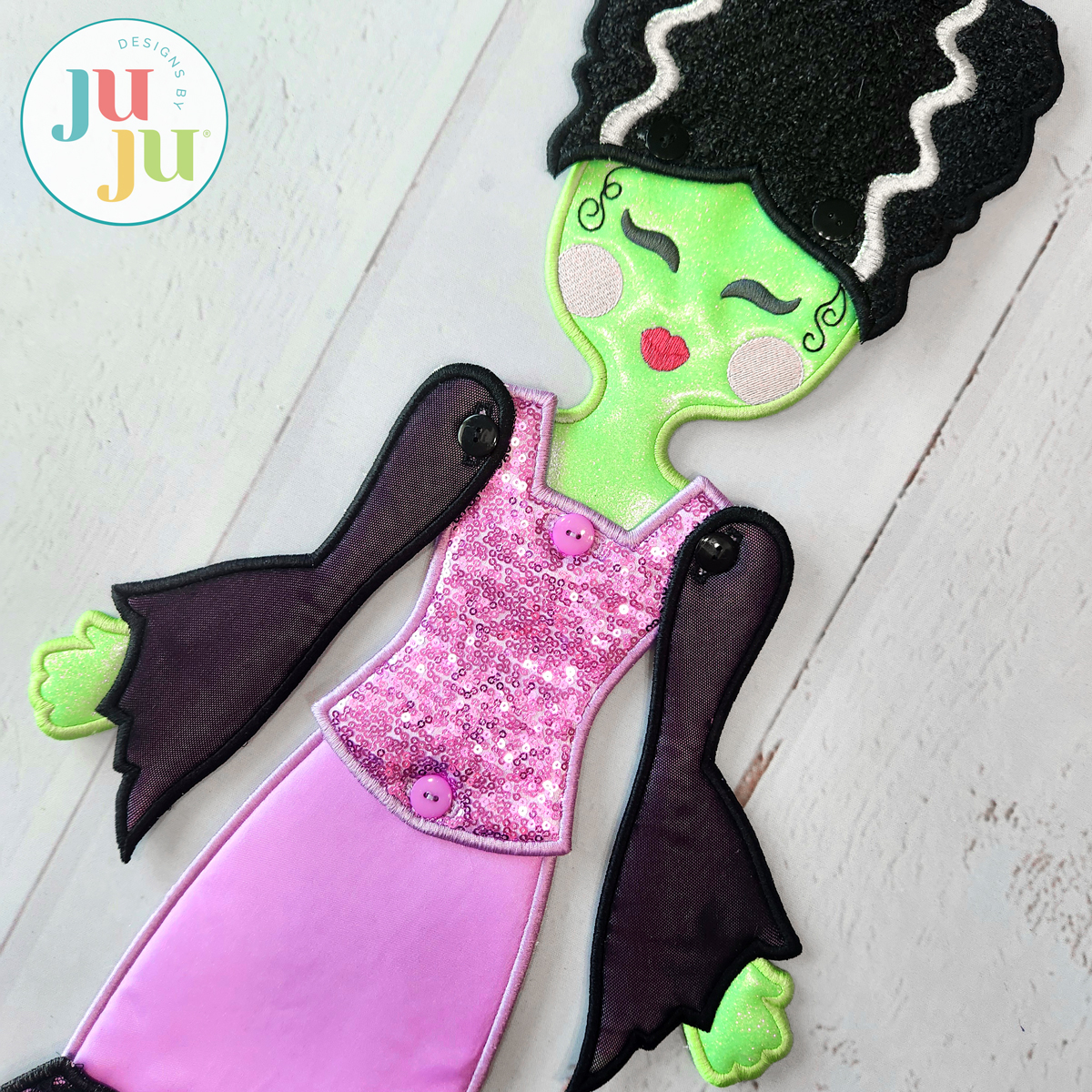 Designs by JuJu In The Hoop Bride of Frankie Wall Hanging Project