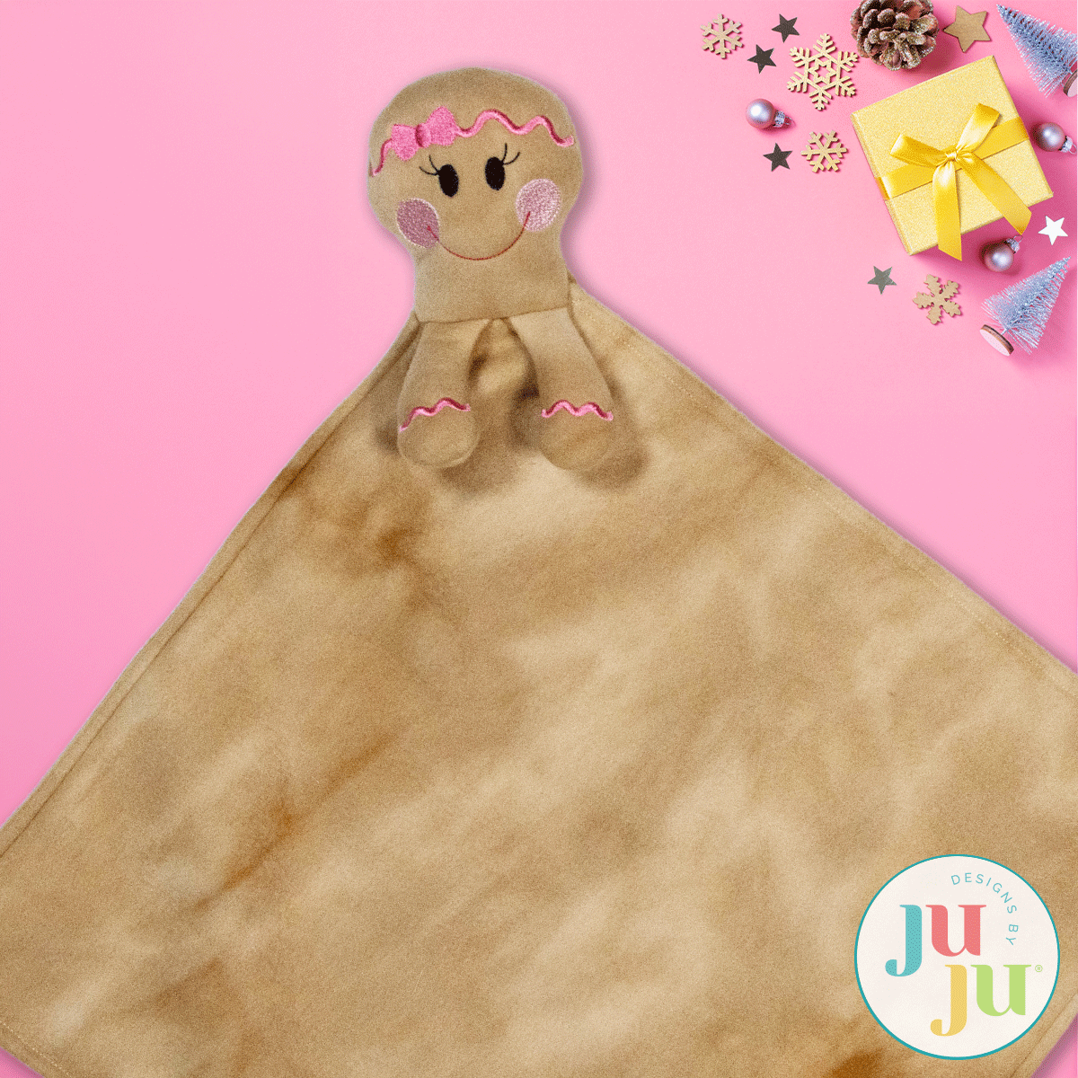 In The Hoop Gingerbread Baby Blanket Lovie Project