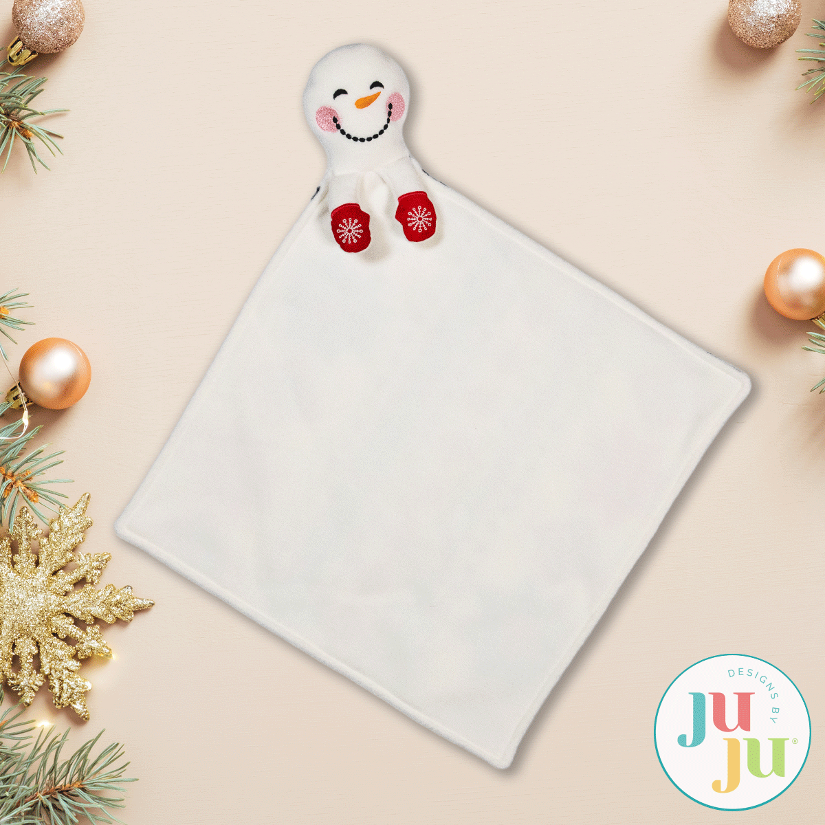 In The Hoop Snowman Baby Blanket Lovie Project