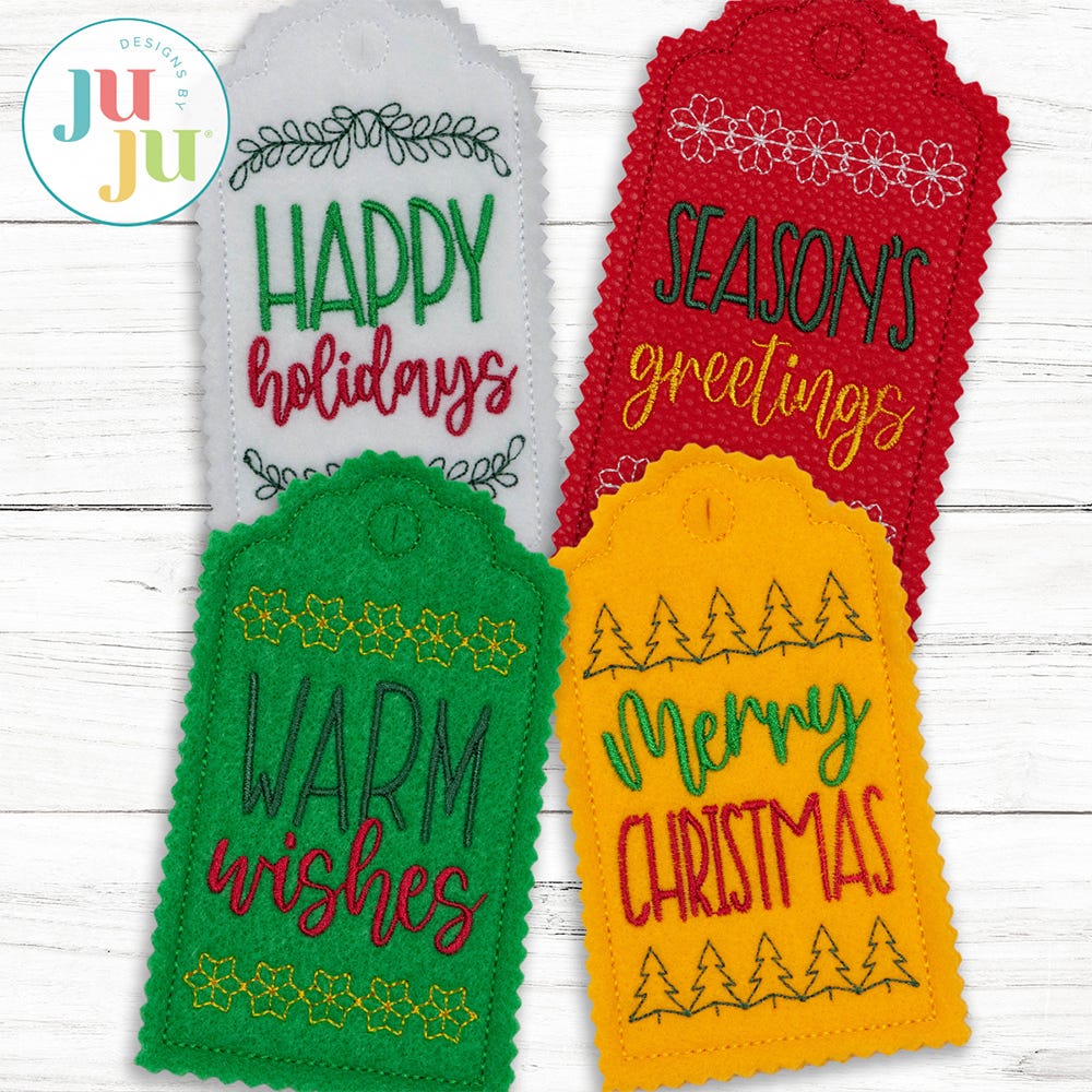 In The Hoop Christmas Gift Tags Project