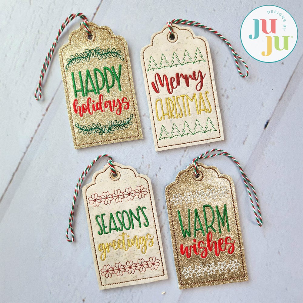 In The Hoop Christmas Gift Tags Project