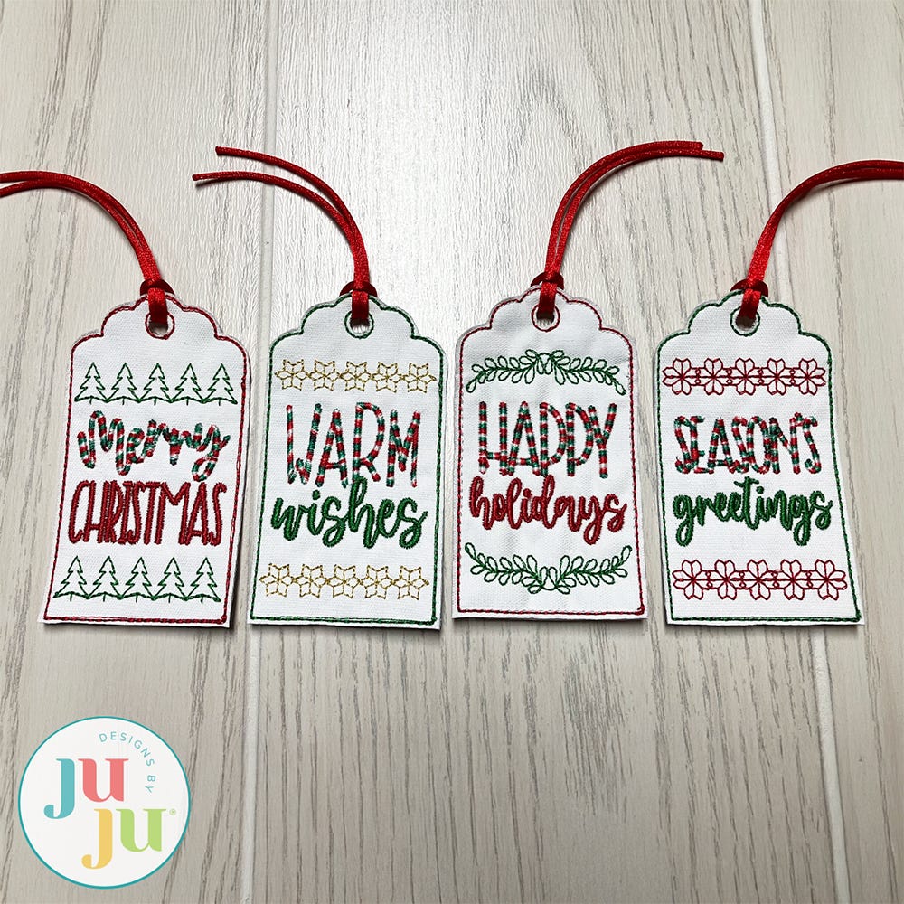 In The Hoop Christmas Gift Tags Project