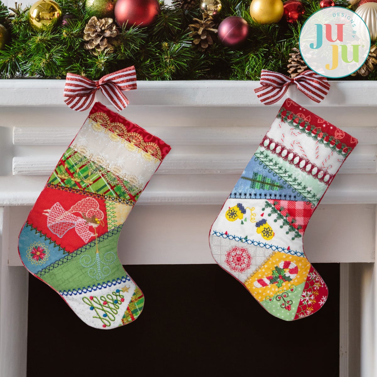 In The Hoop Crazy Patch Stockings Project Set 1