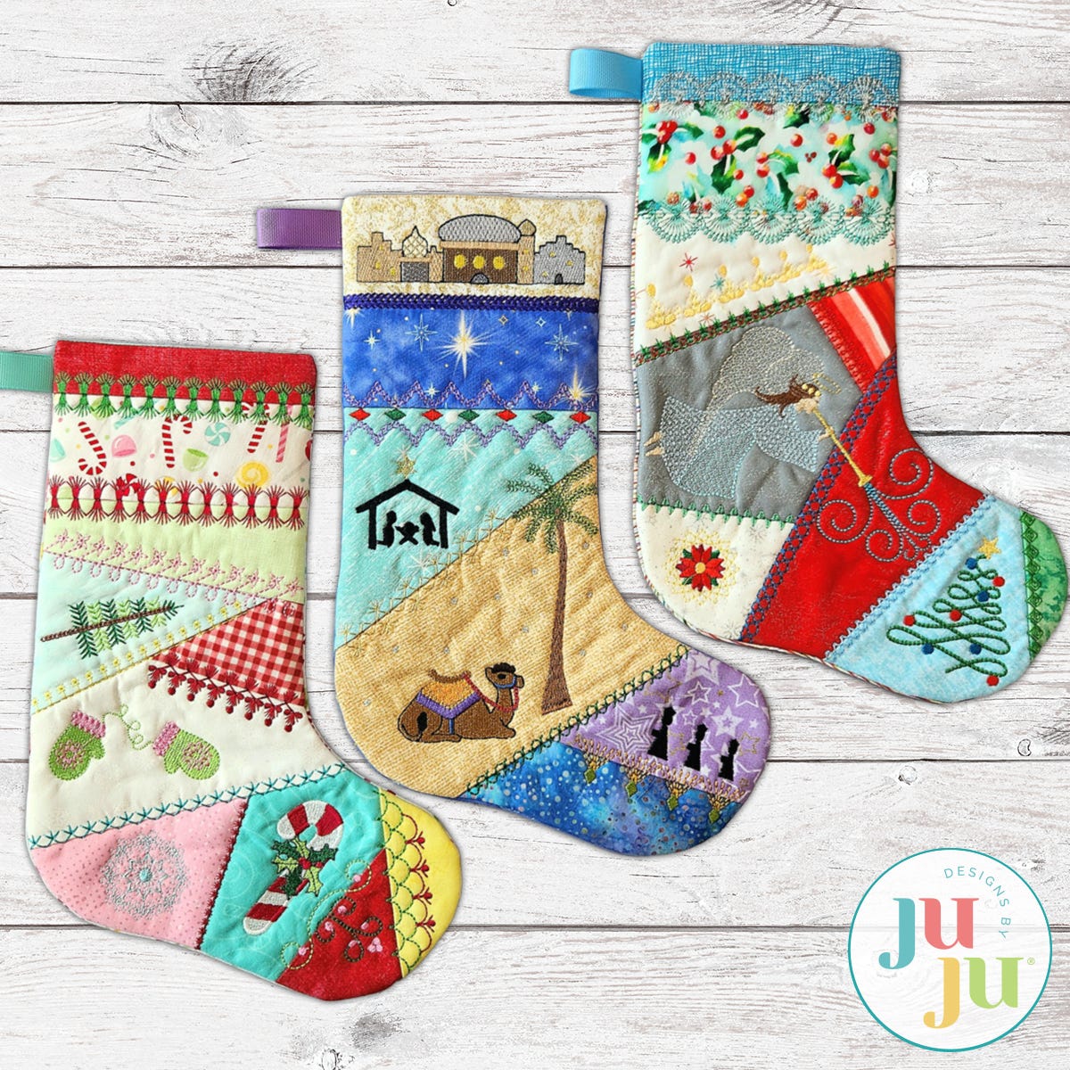 In The Hoop Crazy Patch Stockings Project Set 1