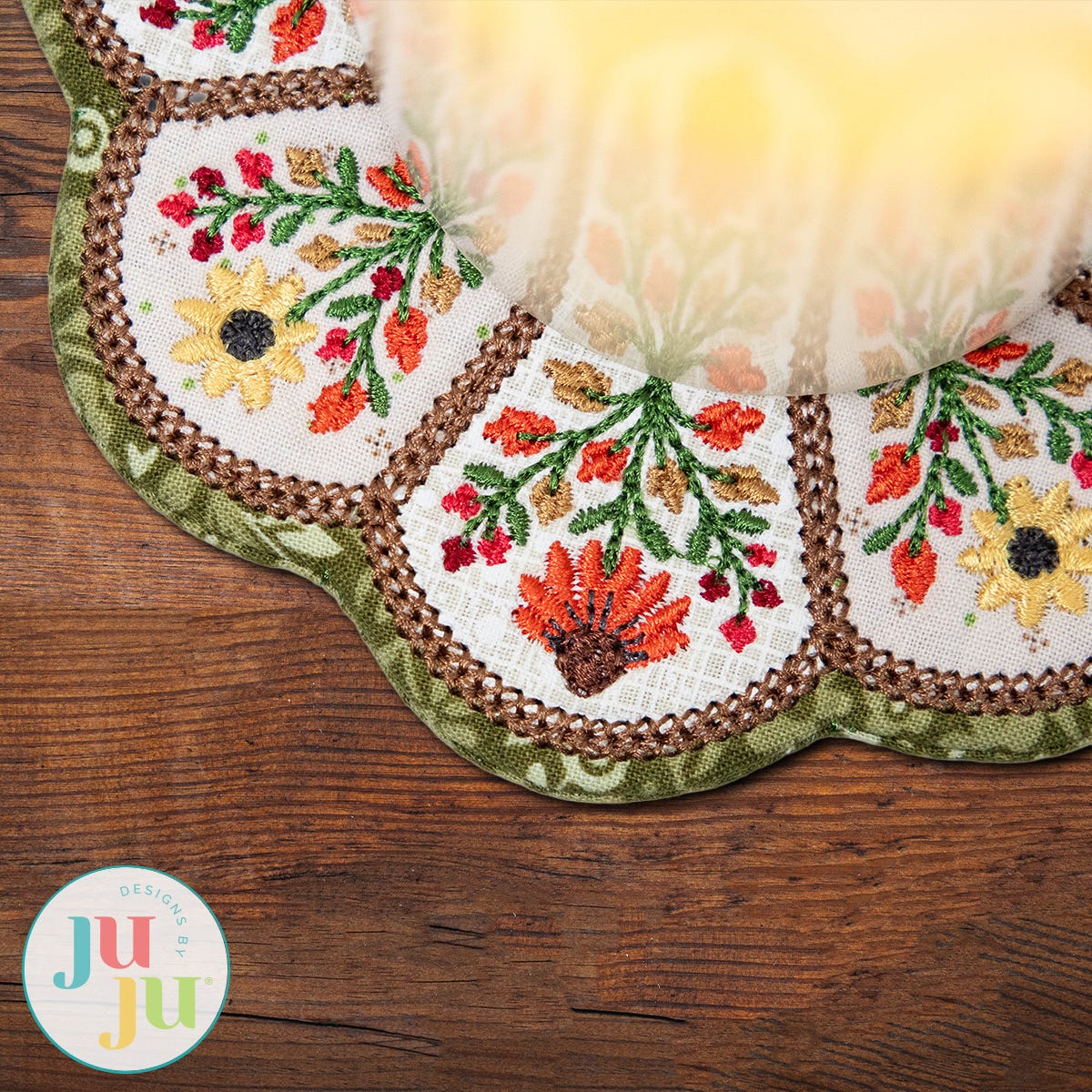 In The Hoop Fall Candle Mat Project