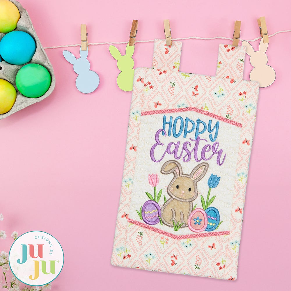  In The Hoop Hoppy Easter Mini Wall Hanging Project