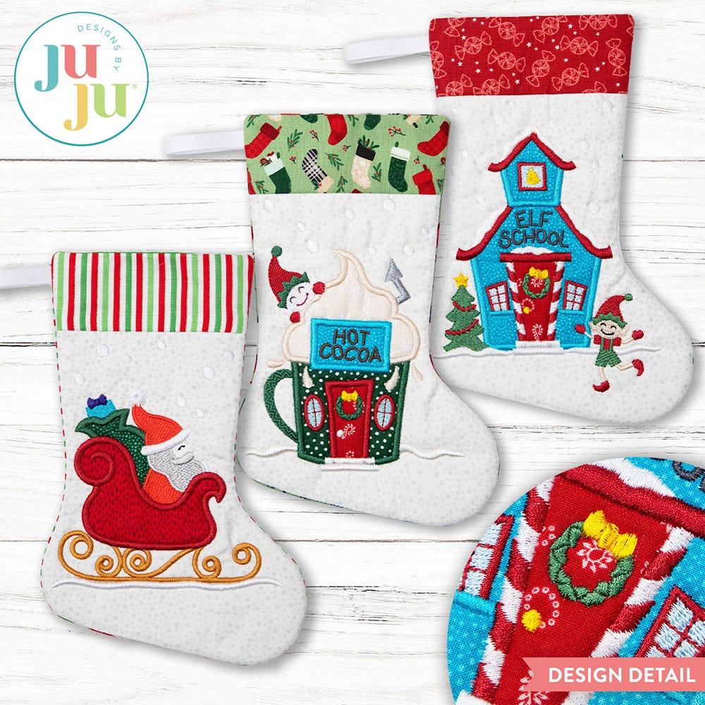 In The Hoop North Pole Village Stockings Project