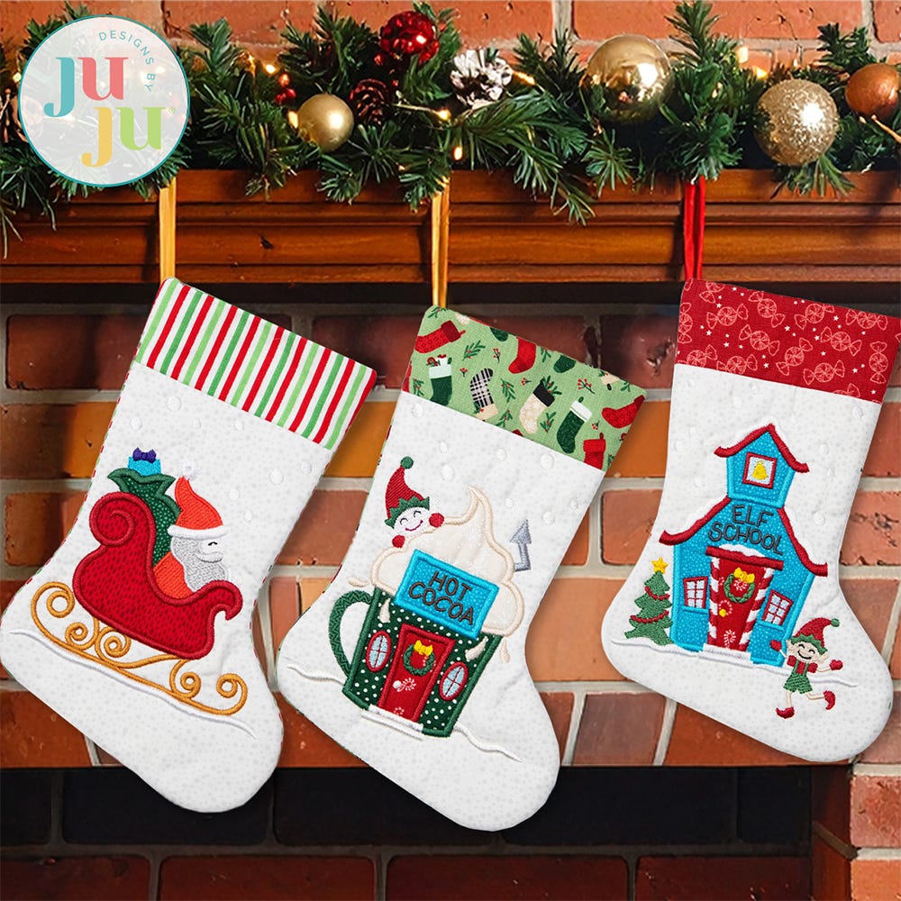 In The Hoop North Pole Village Stockings Project