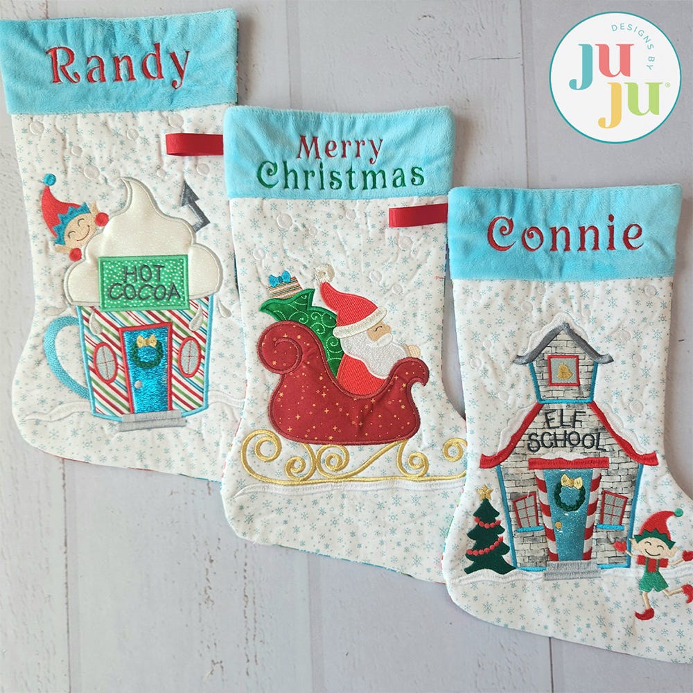 In The Hoop North Pole Village Stockings Project