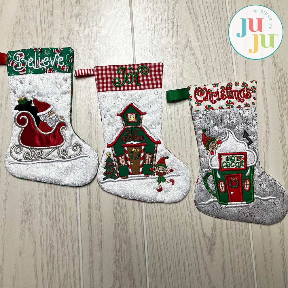 In The Hoop North Pole Village Stockings Project