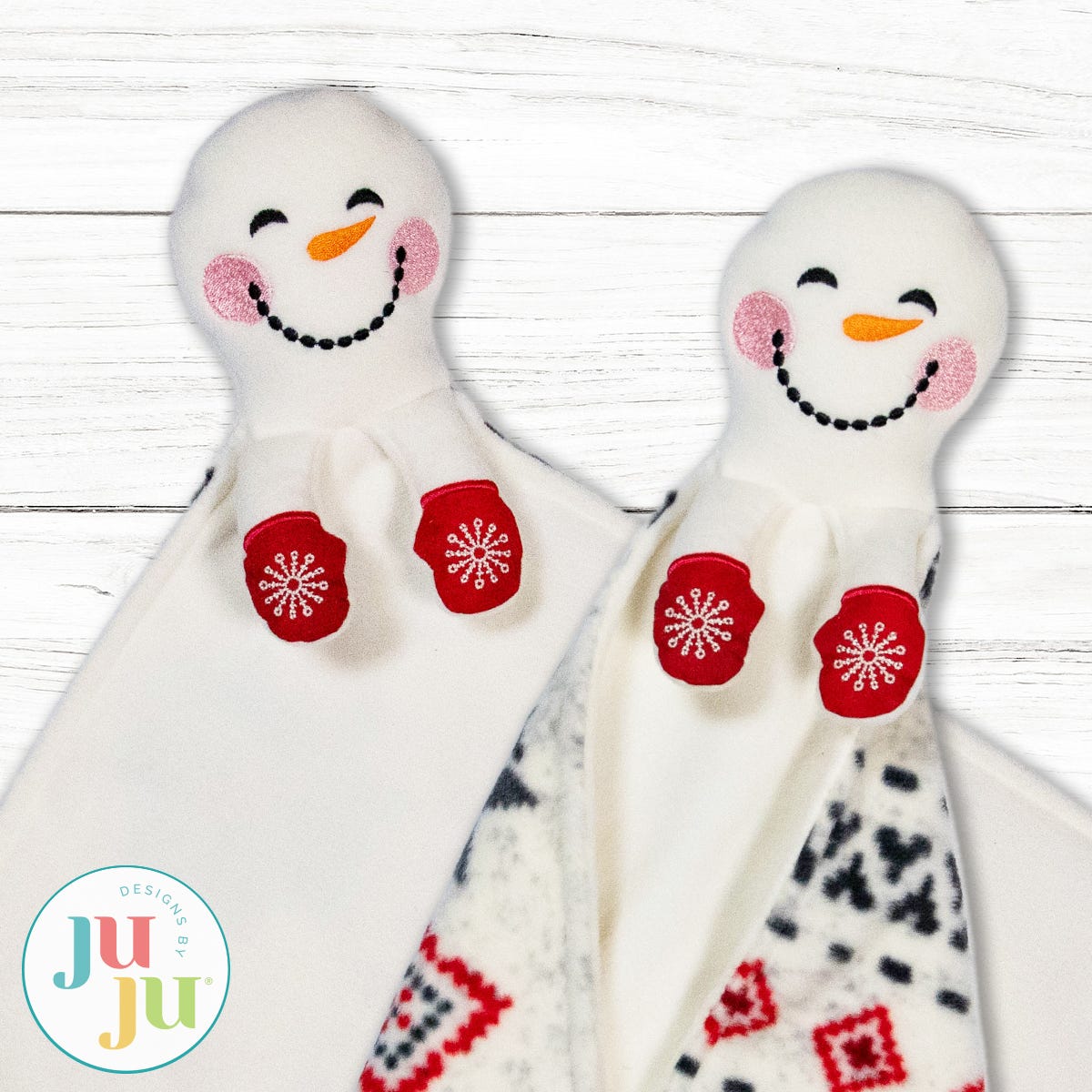 In The Hoop Snowman Baby Blanket Lovie Project