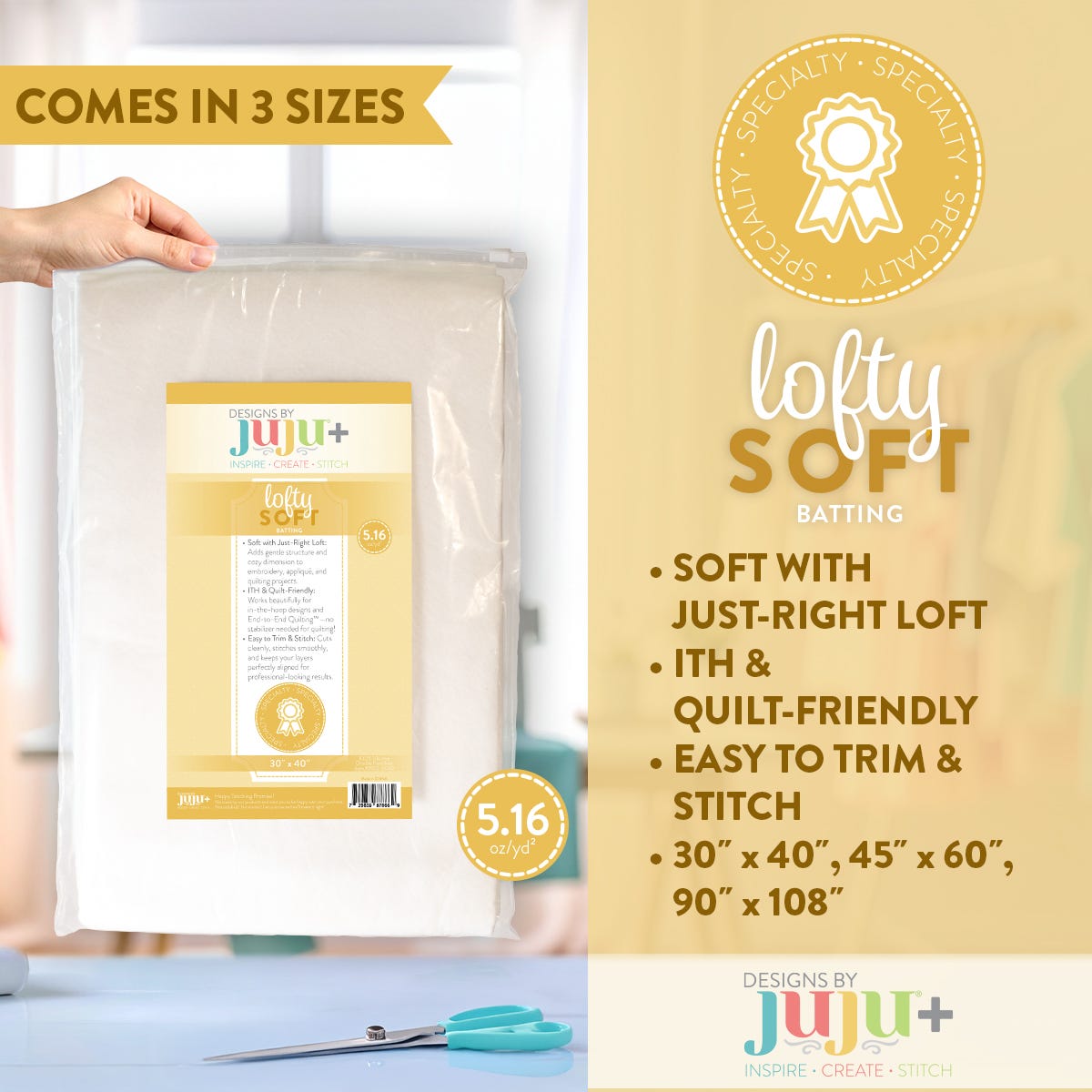 Designs by JuJu+ loftySOFT Batting for Embroidery