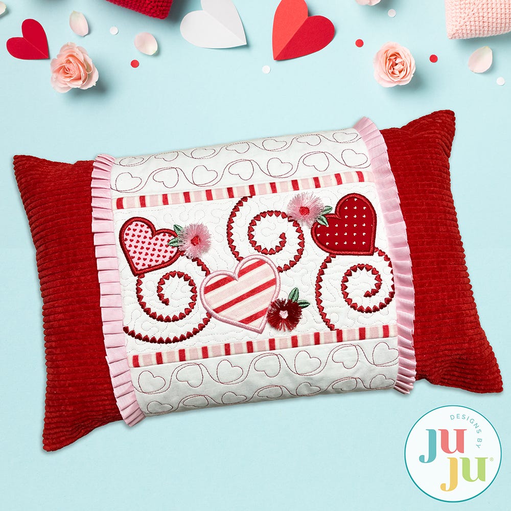 In The Hoop Heart Pillow Wrap Project