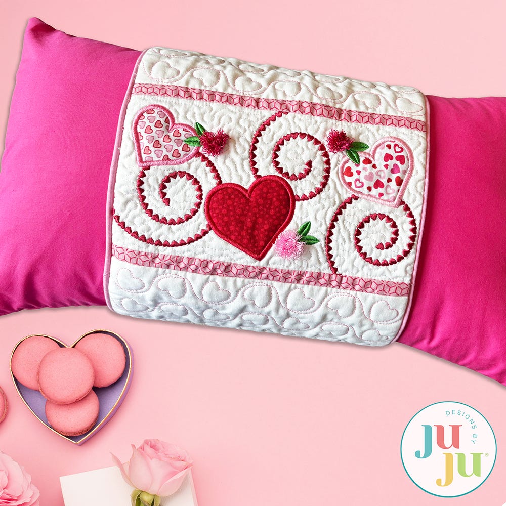 In The Hoop Heart Pillow Wrap Project