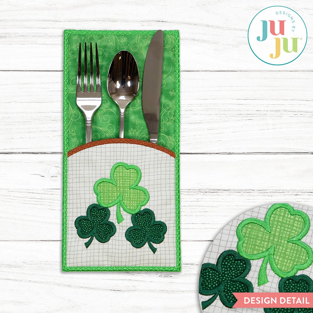 In The Hoop Shamrock Utensil Holder Project