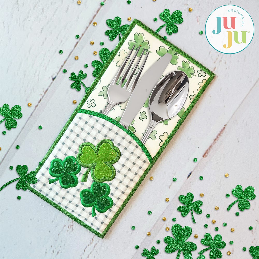 In The Hoop Shamrock Utensil Holder Project