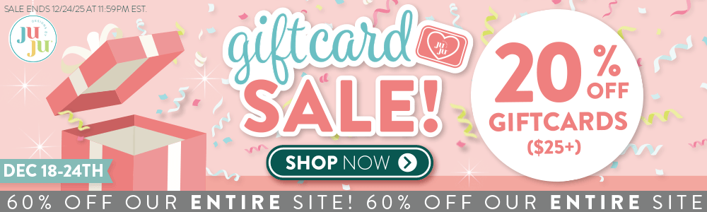 Gift Card Sale! 20% Off Gift cards ($25+) Dec 18-25. Shop Now. 60% Off Our Entire Site!