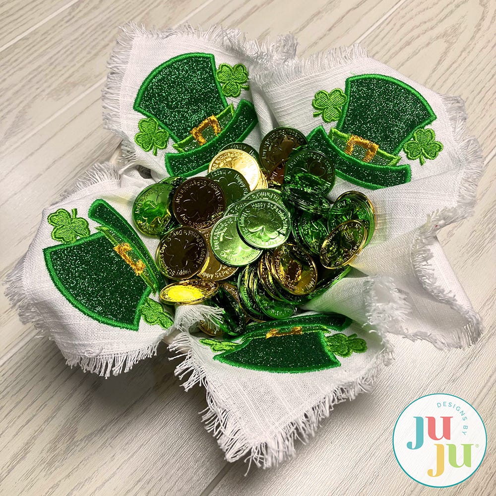 Leprechaun Hat Corner Embroidery Design