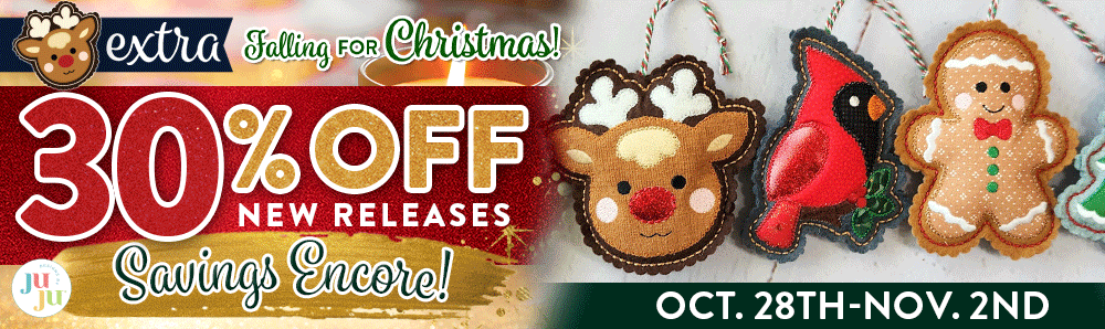 Falling for Christmas! Extra 30% Off New Releases! Savings Encore! Oct. 28th thru Nov. 2nd. 