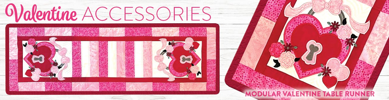 Designs by JuJu Modular Valentine Table Runner