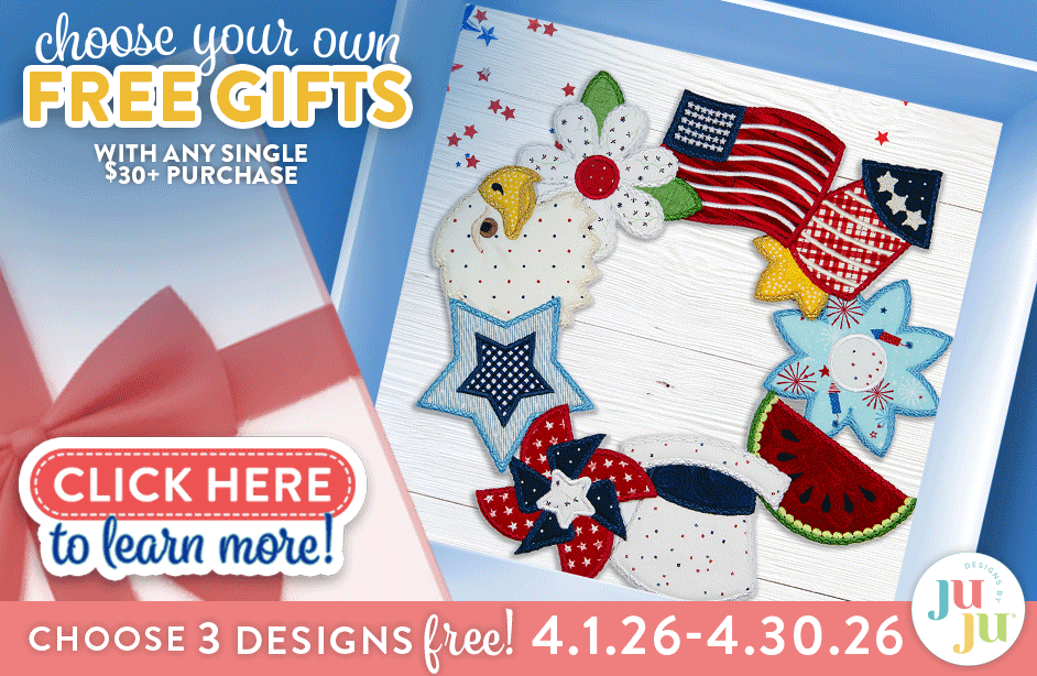 Choose Your Own Free Gifts. With any single $30+ purchase. Click Here to learn more! Choose 3 Designs Free! 4.1.26 - 4.30.26