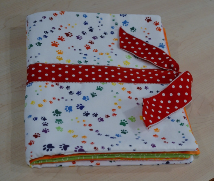 Finished Embroidered Fabric Doggie Book