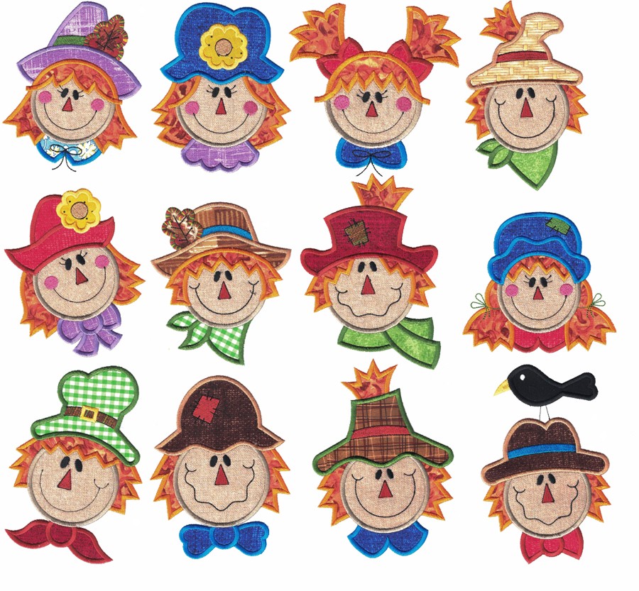 New Design Set: Whimsical Scarecrows Applique