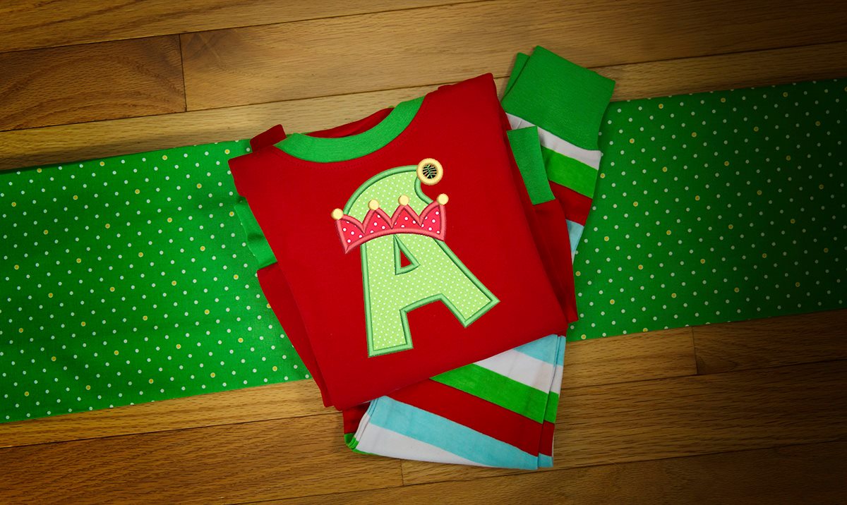 "A" pajamas / Elf Christmas Hat