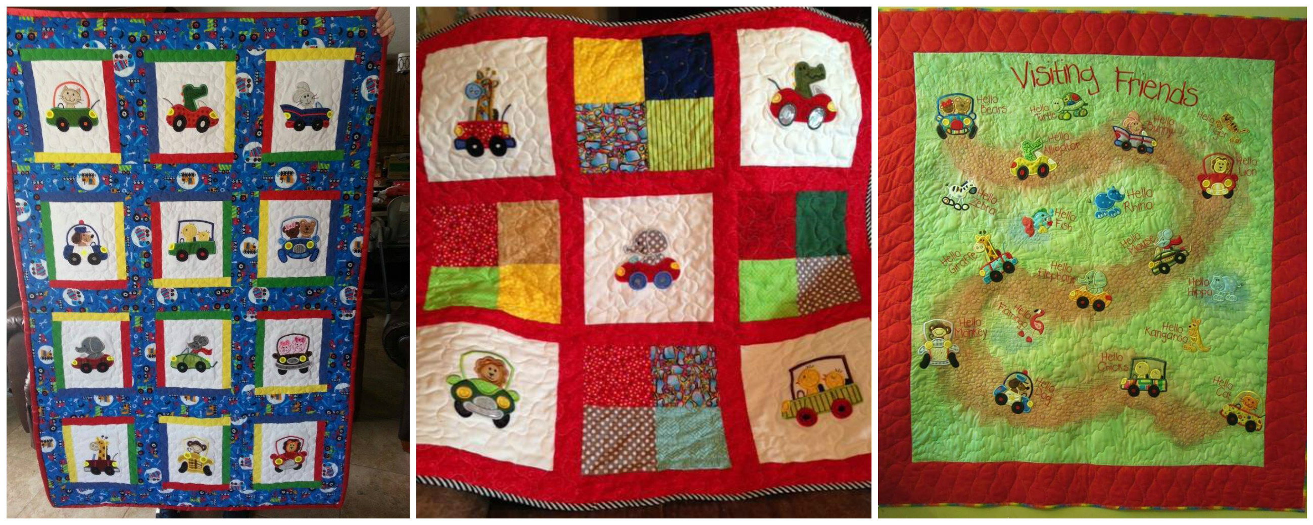 quilts - Cute Animals in Cars