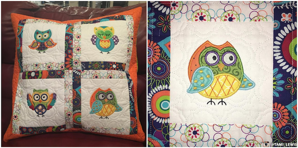 Quilted Pillow / A Hoot And A Half