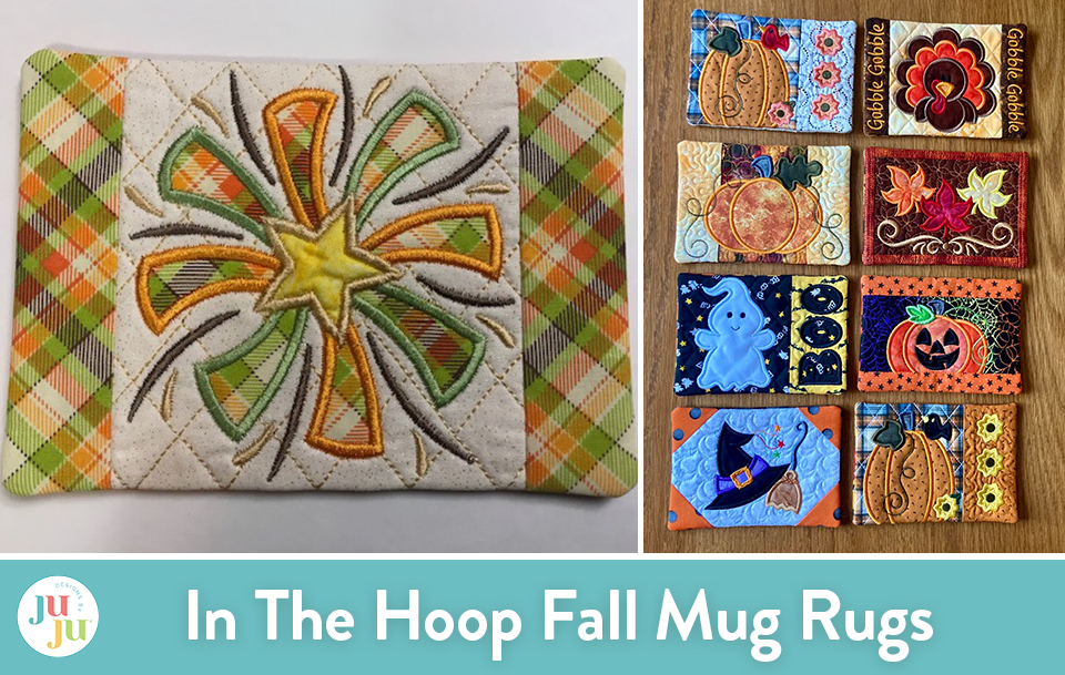 Customer Projects:  In The Hoop Fall Mug Rugs