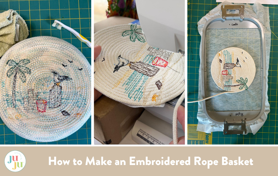 How to Make an Embroidered Rope Basket