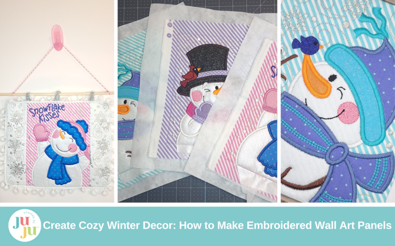 Create Cozy Winter Decor: How to Make Embroidered Wall Art Panels with the ITH Build a Snowman Project