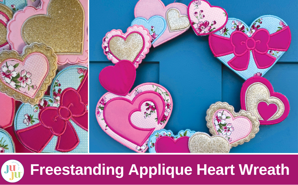 Freestanding Applique Heart Wreath: A Step-by-Step Embroidery