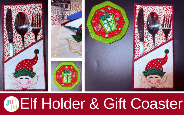 Make a Festive Elf Utensil Holder & Gift Coaster: In-the-Hoop Embroidery for Your Holiday Table