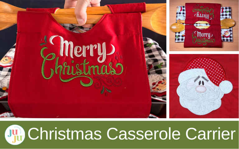 Make a Christmas Casserole Dish Carrier: Festive Machine Embroidery Project to Stitch and Gift
