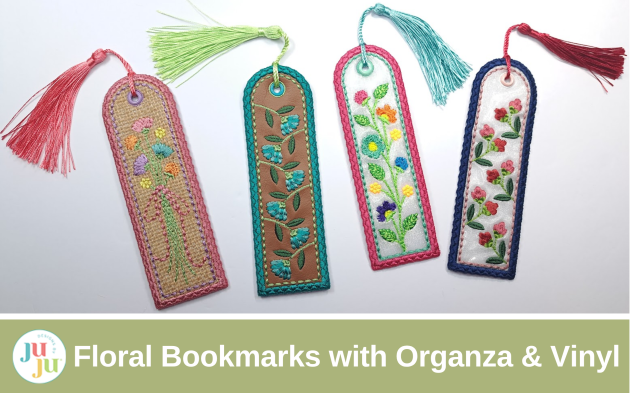 Design Spotlight: ITH Floral Bookmarks with Organza & Vinyl – A Fun Gift Idea!