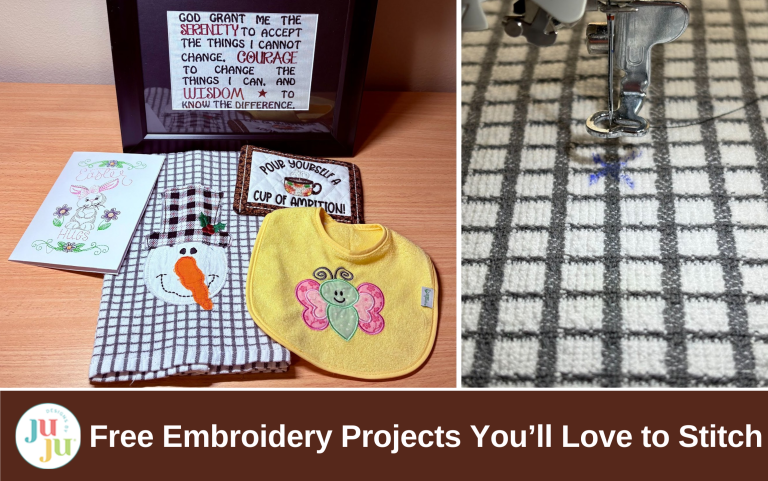 5 Free Machine Embroidery Projects Using Designs by JuJu’s Most Popular Downloads