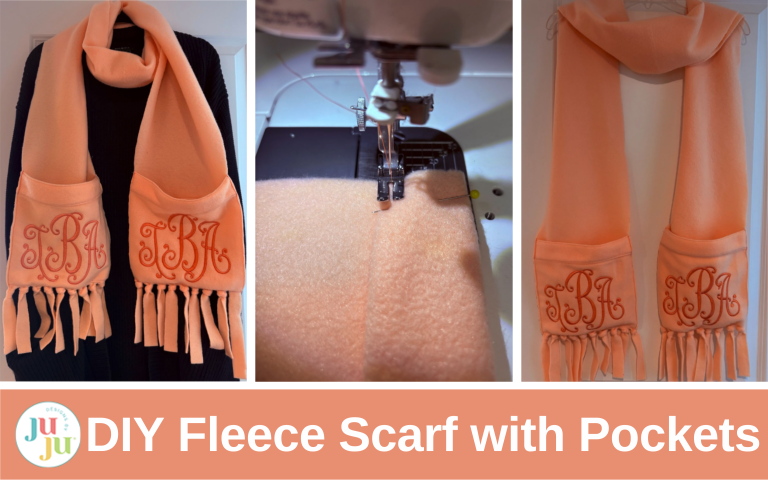 DIY Embroidered Fleece Scarf with Pockets | Cozy Winter Sewing & Embroidery Tutorial