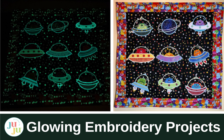 Glow-in-the-Dark Embroidery Projects: Creative Designs with Threads, Vinyl, and Fabrics for Unique Quilts & Wall Hangings