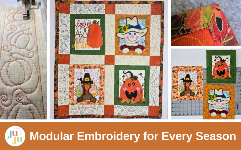 Mix & Match Modular Placemat & Table Runner Embroidery Designs: Creative Projects for Fall & Every Season