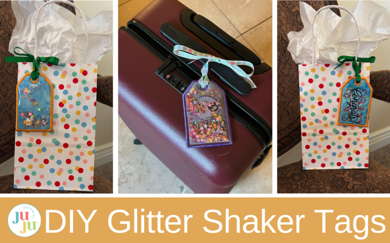 How to Create In-the-Hoop Vinyl Shaker Tags with Glitter: Fun Embroidery Gift & Luggage Tag Project