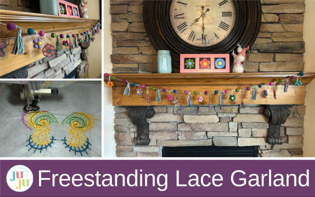 Freestanding Lace Garland Tutorial: Easy DIY Embroidery Décor with Wool Ball Flowers and Tassels