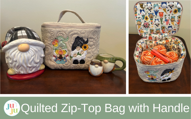 Quilted Zip-Top Bag with Handle Tutorial: Sew a Fully Lined Organizer with Quilting Backdrops™ Designs